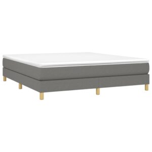 Κρεβάτι Boxspring με Στρώμα Σκούρο Γκρι 160x200 εκ Υφασμάτινο