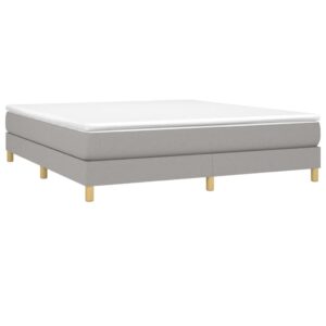 Κρεβάτι Boxspring με Στρώμα Ανοιχτό Γκρι 180x200 εκ. Υφασμάτινο