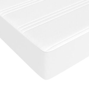 Κρεβάτι Boxspring με Στρώμα Λευκό 80 x 200 εκ. Συνθετικό Δέρμα