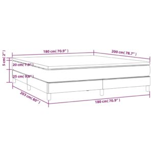 Κρεβάτι Boxspring με Στρώμα Κρεμ 180x200 εκ. Συνθετικό Δέρμα