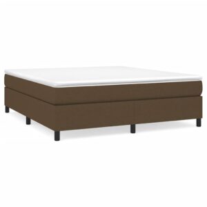 Κρεβάτι Boxspring με Στρώμα Σκούρο Καφέ 160x200 εκ Υφασμάτινο