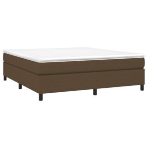 Κρεβάτι Boxspring με Στρώμα Σκούρο Καφέ 160x200 εκ Υφασμάτινο