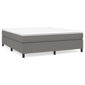 Κρεβάτι Boxspring με Στρώμα Σκούρο Γκρι 180x200 εκ Υφασμάτιν