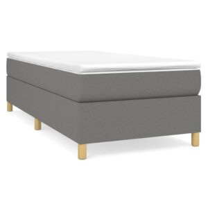 Κρεβάτι Boxspring με Στρώμα Σκούρο Γκρι 80x200 εκ. Υφασμάτινο