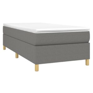 Κρεβάτι Boxspring με Στρώμα Σκούρο Γκρι 80x200 εκ. Υφασμάτινο