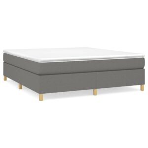 Κρεβάτι Boxspring με Στρώμα Σκούρο Γκρι 180x200 εκ Υφασμάτιν