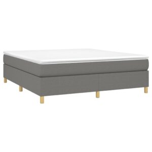 Κρεβάτι Boxspring με Στρώμα Σκούρο Γκρι 180x200 εκ Υφασμάτιν