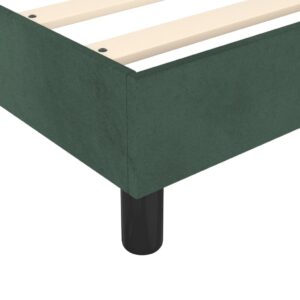 Κρεβάτι Boxspring με Στρώμα Σκούρο Πράσινο 80x200 εκ. Βελούδινο