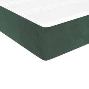 Κρεβάτι Boxspring με Στρώμα Σκούρο Πράσινο 80x200 εκ. Βελούδινο