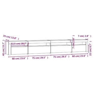 Έπιπλο Τηλεόρασης με LED Λευκό 270 x 35 x 40 εκ.