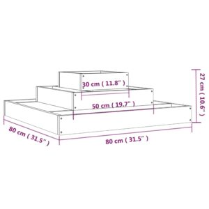 Ζαρντινιέρα Λευκή 80 x 80 x 27 εκ. από Μασίφ Ξύλο Πεύκου