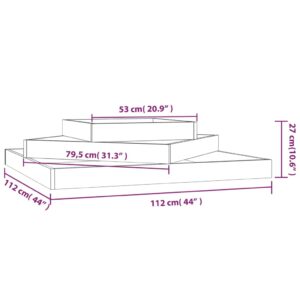 Ζαρντινιέρα Γκρι 112 x 112 x 27 εκ. από Μασίφ Ξύλο Πεύκου