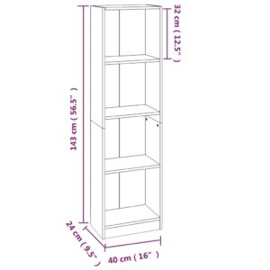 Βιβλιοθήκη με 4 Ράφια Καφέ Δρυς 40x24x143 εκ. Επεξεργ. Ξύλο