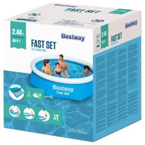 Bestway Πισίνα Φουσκωτή Στρογγυλή Fast Set Μπλε 244 x 66 εκ. 57265