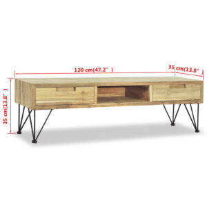 Έπιπλο Τηλεόρασης 120 x 35 x 35 εκ. από Μασίφ Ξύλο Teak