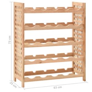 Κάβα Κρασιών για 25 Μπουκάλια 63x25x73 εκ. Μασίφ Ξύλο Καρυδιάς