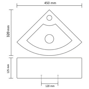 Νιπτήρας με Οπή Υπερχείλισης Λευκός 45 x 32 x 12