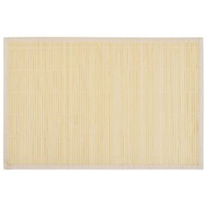 242107 6 Bamboo Placemats 30 x 45 cm Natural