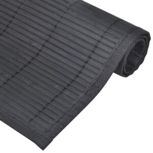 242109 6 Bamboo Placemats 30 x 45 cm Black