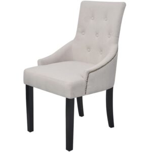 242402  Dining Chairs 2 pcs Cream Grey Fabric