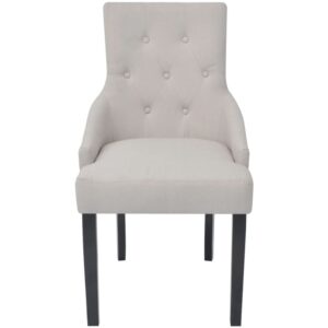 242402  Dining Chairs 2 pcs Cream Grey Fabric