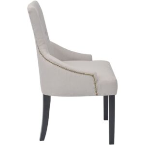 242402  Dining Chairs 2 pcs Cream Grey Fabric