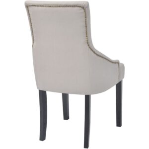 242402  Dining Chairs 2 pcs Cream Grey Fabric