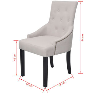 242402  Dining Chairs 2 pcs Cream Grey Fabric