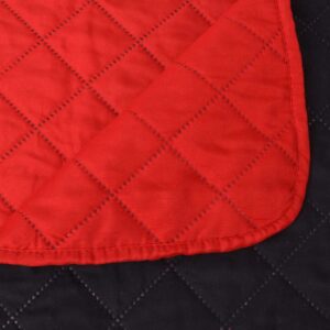 131554  Double-sided Quilted Bedspread Red and Black 230x260 cm