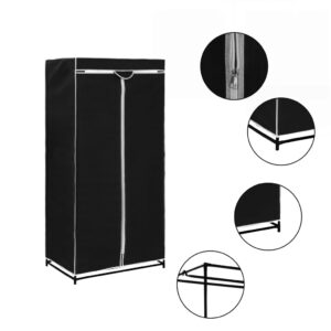 282437  Wardrobe Black 75x50x160 cm