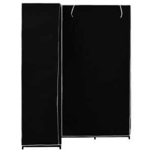 282449  Corner Wardrobe Black 130x87x169 cm