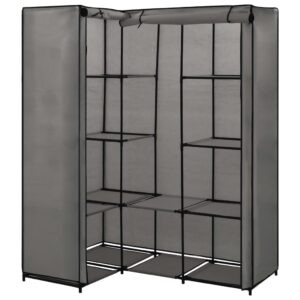 282452  Corner Wardrobe Grey 130x87x169 cm