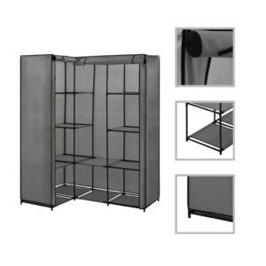 282452  Corner Wardrobe Grey 130x87x169 cm