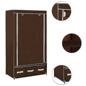 282458  Wardrobe Brown 87x49x159 cm Fabric