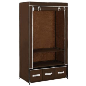 282458  Wardrobe Brown 87x49x159 cm Fabric