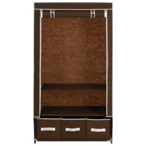 282458  Wardrobe Brown 87x49x159 cm Fabric