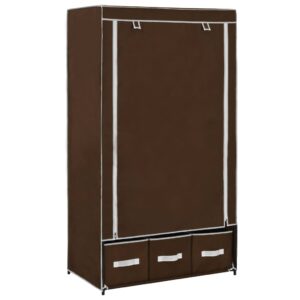 282458  Wardrobe Brown 87x49x159 cm Fabric