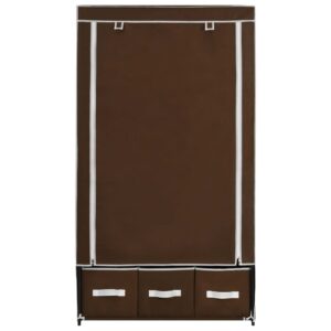 282458  Wardrobe Brown 87x49x159 cm Fabric