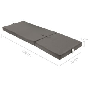 282826  Trifold Foam Mattress 190 x 70 x 9 cm Grey