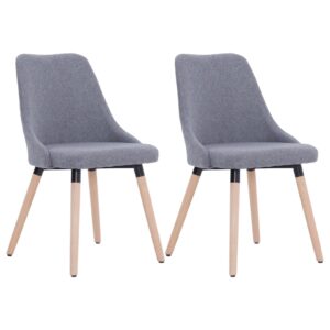 283625  Dining Chairs 2 pcs Light Grey Fabric