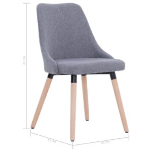 283625  Dining Chairs 2 pcs Light Grey Fabric