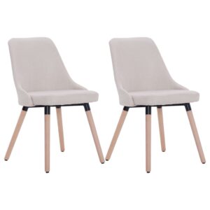 283627  Dining Chairs 2 pcs Cream Fabric