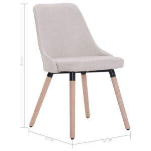 283627  Dining Chairs 2 pcs Cream Fabric