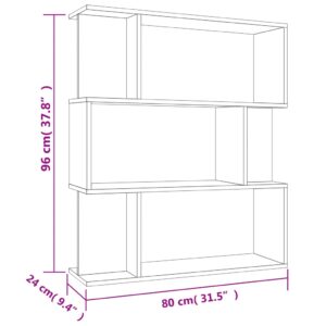 Βιβλιοθήκη/Διαχωριστικό Sonoma Δρυς 80x24x96 εκ. Μοριοσανίδα