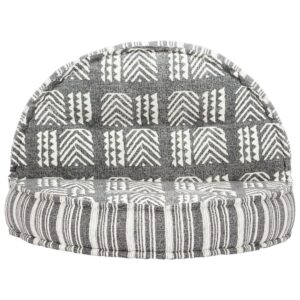 283788  Pouffe 100x20 cm Grey Stripe Fabric