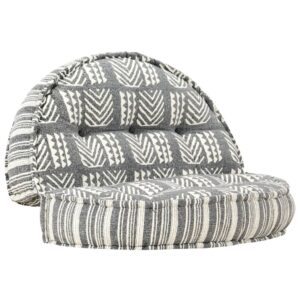 283788  Pouffe 100x20 cm Grey Stripe Fabric