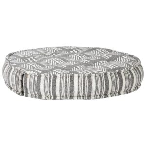 283788  Pouffe 100x20 cm Grey Stripe Fabric