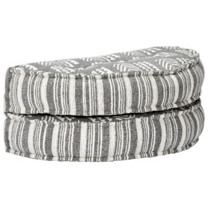 283788  Pouffe 100x20 cm Grey Stripe Fabric