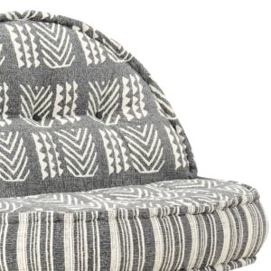 283788  Pouffe 100x20 cm Grey Stripe Fabric