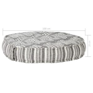 283788  Pouffe 100x20 cm Grey Stripe Fabric